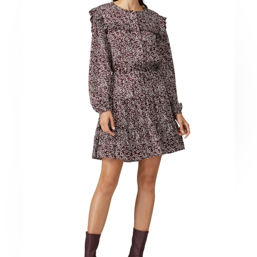 Rebecca Minkoff Selandra Dress size XL burgandy floral